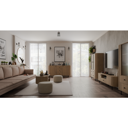 Komoda zaokrąglone boki frez 830 OLIVO dąb cremona